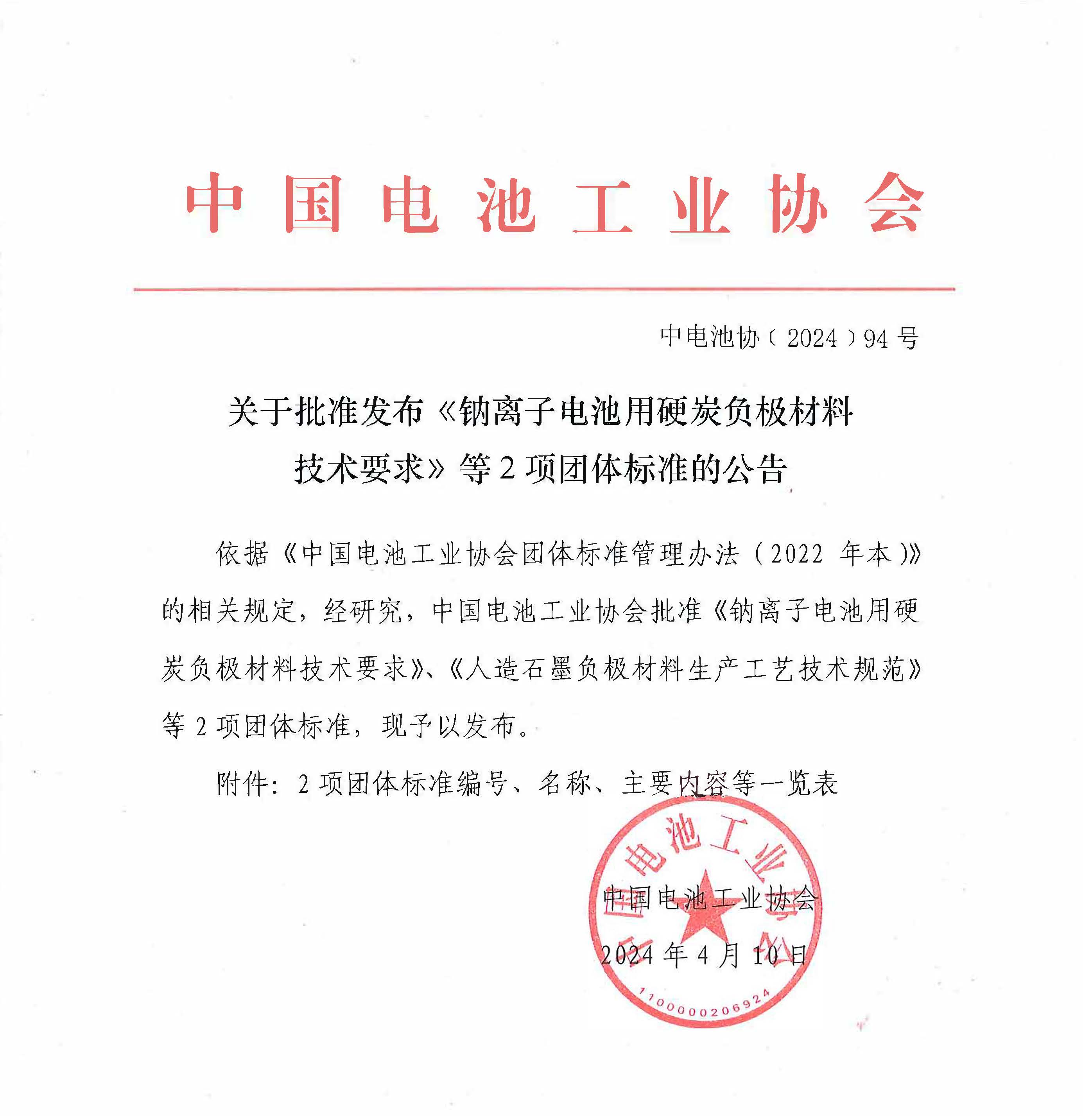 喜讯:万锂泰参与制定钠离子电池负极材料标准获批, 彰显企业技术实力,助力行业规范发展(图1) 喜讯:万锂泰参与制定钠离子电池负极材料标准获批, 彰显企业技术实力,助力行业规范发展(图1)